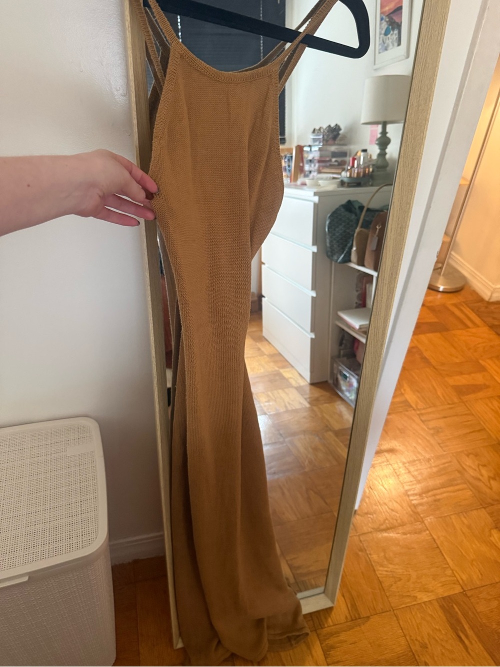 One Mile Knit Maxi Skirt in Camel Brown